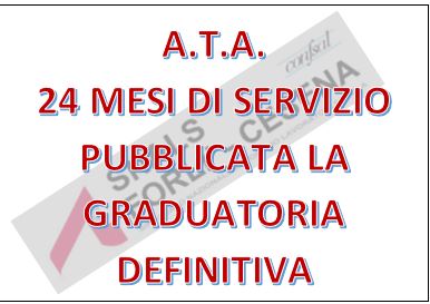 ATA - Graduatorie permanenti (24 mesi di servizio) definitive 2021/2022