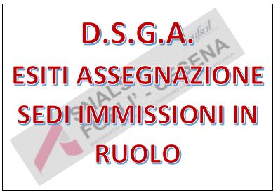 ESITI ASSEGNAZIONE SEDI RUOLI DSGA