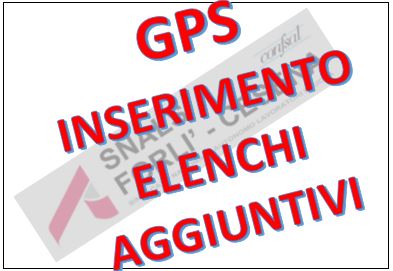 GPS ISTANZE INSERIMENTO ELENCHI AGGIUNTIVI