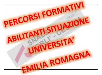 Percorsi abilitanti di formazione iniziale, situazione regione Emilia Romagna