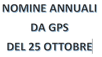 NOMINE DA GPS DEL 25 OTTOBRE 2021