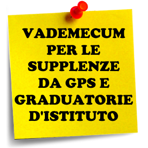 VADEMECUM PER LE NOMINE DA GPS E DA GRADUATORIE D'ISTITUTO