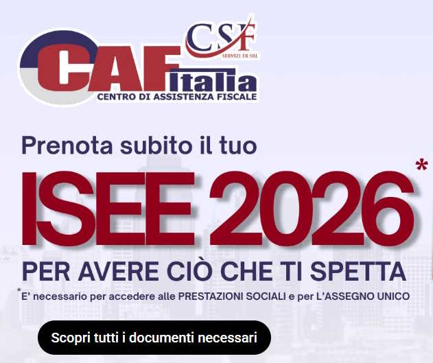 CAF E PATRONATO - PRENOTA ISEE 2026 CAF E PATRONATO - PRENOTA ISEE 2026