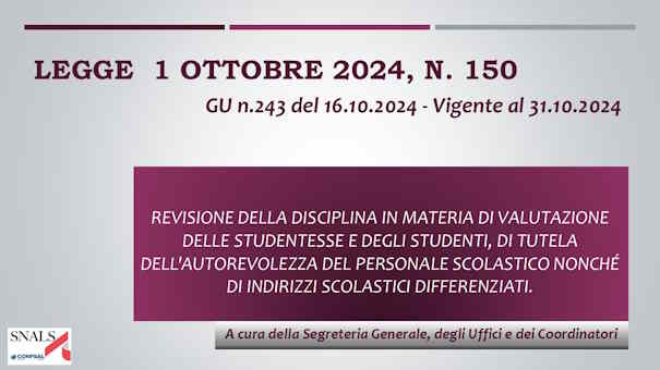 LEGGE  1 ottobre 2024, n. 150