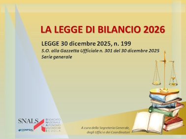 LEGGE DI BILANCIO 2026: MISURE PER IL PERSONALE DELLA SCUOLA LEGGE DI BILANCIO 2026: MISURE PER IL PERSONALE DELLA SCUOLA