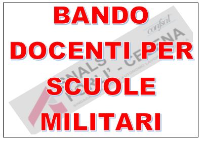 BANDI DI CONCORSO A CATTEDRE VACANTI PRESSO LE SCUOLE MILITARI A.S. 2026/2027 BANDI DI CONCORSO A CATTEDRE VACANTI PRESSO LE SCUOLE MILITARI A.S. 2026/2027