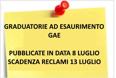 PUBBLICATA LA GRADUATORIA AD ESAURIMENTO (GAE)