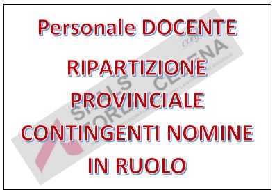 CONTINGENTI PROVINCIALI PER IMMISSIONI IN RUOLO 2021/22